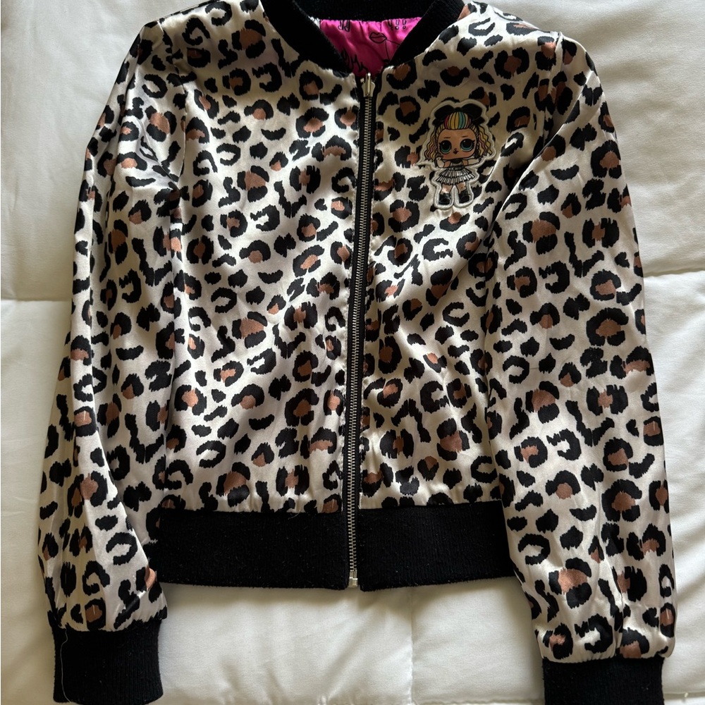 Reversible LOL and Leopard Print Kids Jacket
